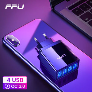 FPU USB Charger Quick Charge 3.0 Fast Charger QC3.0 QC Multi Plug Adapter Wall Mobile Phone Charger For iPhone Samsung Xiaomi Mi