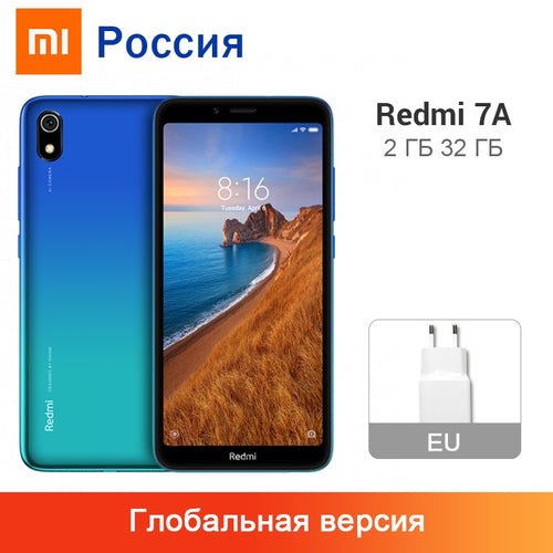 Global Version Xiaomi Redmi 7A 2GB RAM 32GB ROM 7 A Cellphone Snapdargon 439 Octa core 4000mAh 13MP Camera 5.45