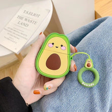 Load image into Gallery viewer, For Apple AirPods 2 Earphone Case 3D Fruit Peach Strawberry Avocado Cartoon Silicone Protect  Accessories with Finger Ring Strap